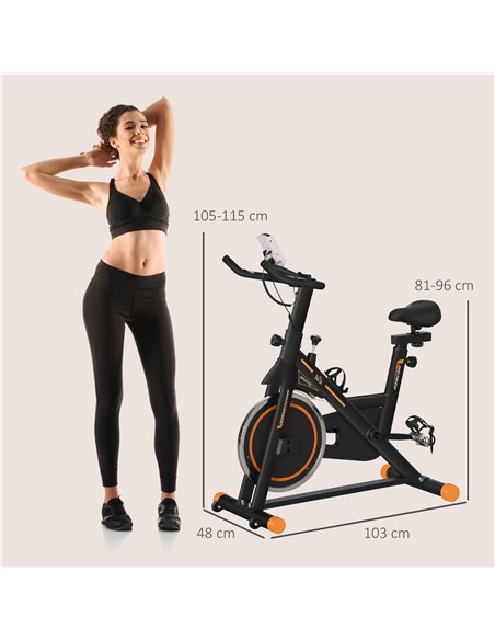 HOMCOM Exercise Bike, Indoor Cycling Bike for Home Use, Stationary Bike w/ LCD Display & Heart Rate Sensor, Fitness Bike for Hom - pic 93793 | FastDaddyshop