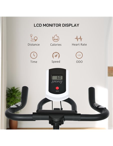 HOMCOM Exercise Bike, Indoor Cycling Bike for Home Use, Stationary Bike w/ LCD Display & Heart Rate Sensor, Fitness Bike for Hom - pic 93794 | FastDaddyshop