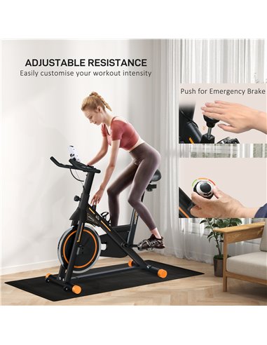 HOMCOM Exercise Bike, Indoor Cycling Bike for Home Use, Stationary Bike w/ LCD Display & Heart Rate Sensor, Fitness Bike for Hom