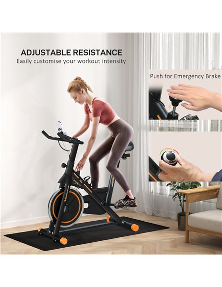 HOMCOM Exercise Bike, Indoor Cycling Bike for Home Use, Stationary Bike w/ LCD Display & Heart Rate Sensor, Fitness Bike for Hom - pic 93795 | FastDaddyshop