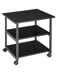 HOMCOM 3-Tier Printer Stand with Storage Shelf, Mobile Printer Table on Wheels, 50 x 50 x 52.5cm Rolling Printer Cart for Office