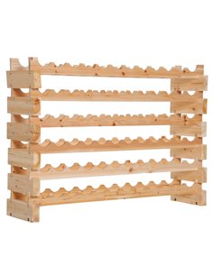 HOMCOM Wooden Wine Rack 6 Tier Shelf for 72 Bottles Shelving Storage Holder 05-0011