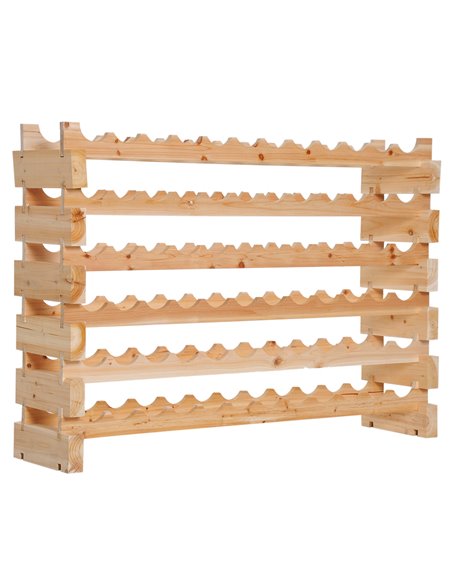 HOMCOM Wooden Wine Rack 6 Tier Shelf for 72 Bottles Shelving Storage Holder 05-0011 - pic 93854 | FastDaddyshop