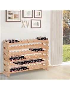 HOMCOM Wooden Wine Rack 6 Tier Shelf for 72 Bottles Shelving Storage Holder 05-0011 2