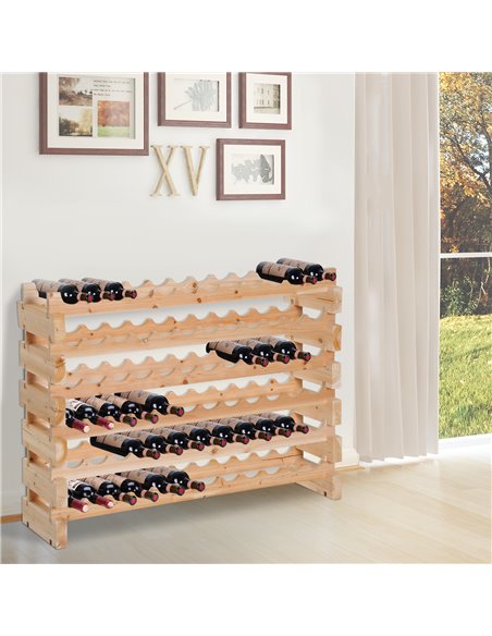 HOMCOM Wooden Wine Rack 6 Tier Shelf for 72 Bottles Shelving Storage Holder 05-0011 - pic 93855 | FastDaddyshop