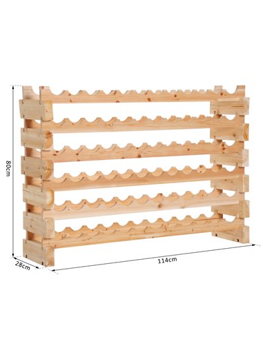 HOMCOM Wooden Wine Rack 6 Tier Shelf for 72 Bottles Shelving Storage Holder 05-0011