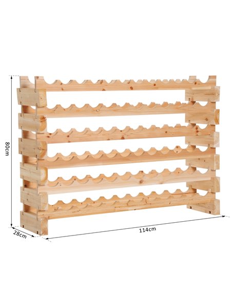 HOMCOM Wooden Wine Rack 6 Tier Shelf for 72 Bottles Shelving Storage Holder 05-0011 - pic 93856 | FastDaddyshop
