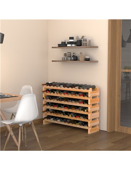 HOMCOM Wooden Wine Rack 6 Tier Shelf for 72 Bottles Shelving Storage Holder 05-0011 - pic 93857 | FastDaddyshop