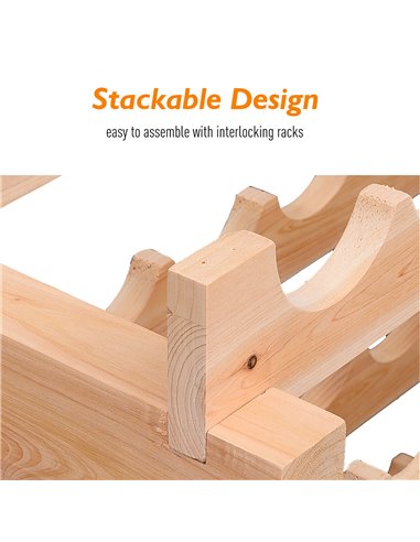 HOMCOM Wooden Wine Rack 6 Tier Shelf for 72 Bottles Shelving Storage Holder 05-0011
