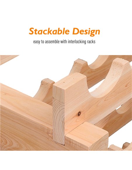 HOMCOM Wooden Wine Rack 6 Tier Shelf for 72 Bottles Shelving Storage Holder 05-0011 - pic 93861 | FastDaddyshop
