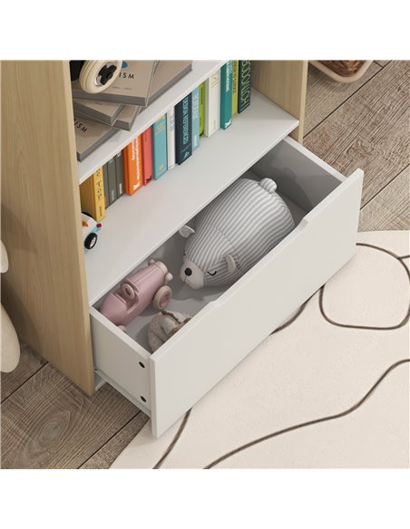 AIYAPLAY Kids Bookshelf with 3 Shelves, Drawer, Anti-tip Device, Anti-Slip Foot Cover, for Kids Room, Green 311-069V80GN - pic 93889 | FastDaddyshop