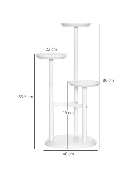 Outsunny 3-Tier Plant Stand, Plant Shelf Rack,  Bamboo Display Stand, 46x46x86cm, White 845-811V00WT - pic 93910 | FastDaddyshop