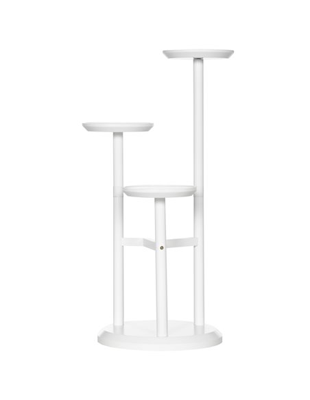 Outsunny 3-Tier Plant Stand, Plant Shelf Rack,  Bamboo Display Stand, 46x46x86cm, White 845-811V00WT - pic 93914 | FastDaddyshop