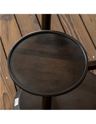 Outsunny 3-Tier Plant Stand, Plant Shelf Rack,  Bamboo Display Stand, 46x46x86cm, Dark Walnut 845-811V00DW