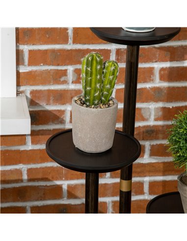 Outsunny 3-Tier Plant Stand, Plant Shelf Rack,  Bamboo Display Stand, 46x46x86cm, Dark Walnut 845-811V00DW