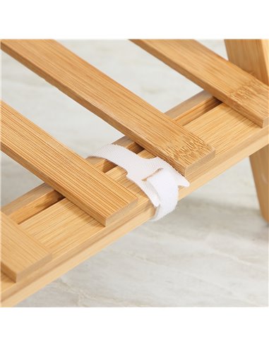 Outsunny Bamboo Plant Stand: 3-Tier Folding Display Shelf Rack for Indoor Greenery, Natural Finish, 98x37x96.5cm 845-812V00ND