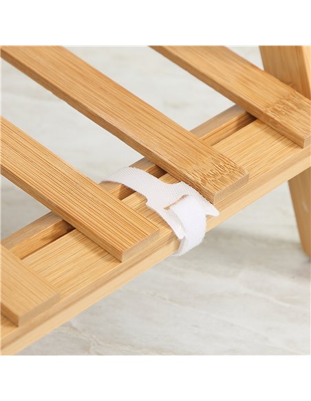 Outsunny Bamboo Plant Stand: 3-Tier Folding Display Shelf Rack for Indoor Greenery, Natural Finish, 98x37x96.5cm 845-812V00ND - pic 93933 | FastDaddyshop