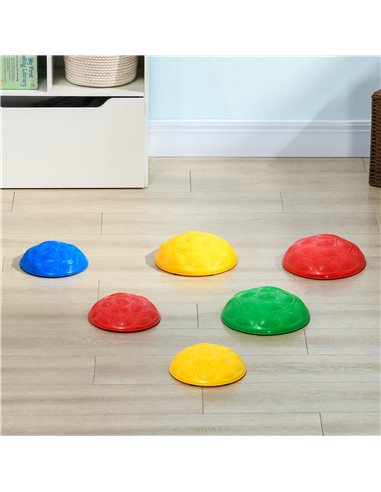 ZONEKIZ 6Pcs Kids Stepping Stones with Non-Slip Mats, Balance River Stones Indoor Outdoor Sensory Toys for 3-8 Years Old 347-013