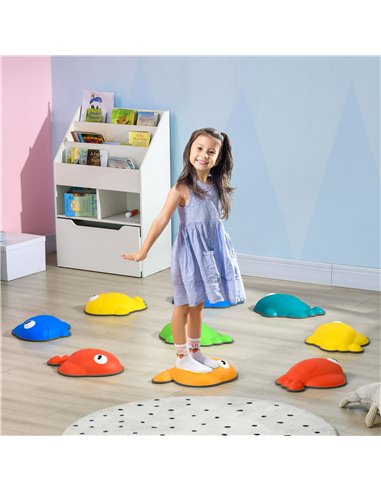 AIYAPLAY 9 Pcs Balance Stepping Stones Kids for Sensory with Non-slip Edge, Stackable Outdoor Indoor Obstacle Course 347-020V01M