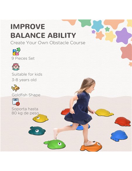 AIYAPLAY 9 Pcs Balance Stepping Stones Kids for Sensory with Non-slip Edge, Stackable Outdoor Indoor Obstacle Course 347-020V01M - pic 93983 | FastDaddyshop