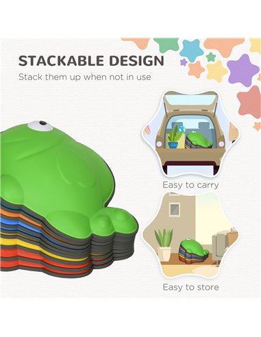AIYAPLAY 9 Pcs Balance Stepping Stones Kids for Sensory with Non-slip Edge, Stackable Outdoor Indoor Obstacle Course 347-020V01M