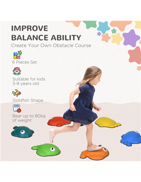AIYAPLAY 6 Pcs Balance Stepping Stones Kids for Sensory with Non-slip Edge, Stackable Outdoor Indoor Obstacle Course 347-020V00M - pic 93992 | FastDaddyshop
