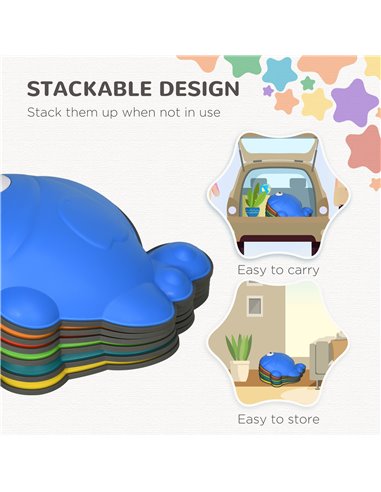 AIYAPLAY 6 Pcs Balance Stepping Stones Kids for Sensory with Non-slip Edge, Stackable Outdoor Indoor Obstacle Course 347-020V00M