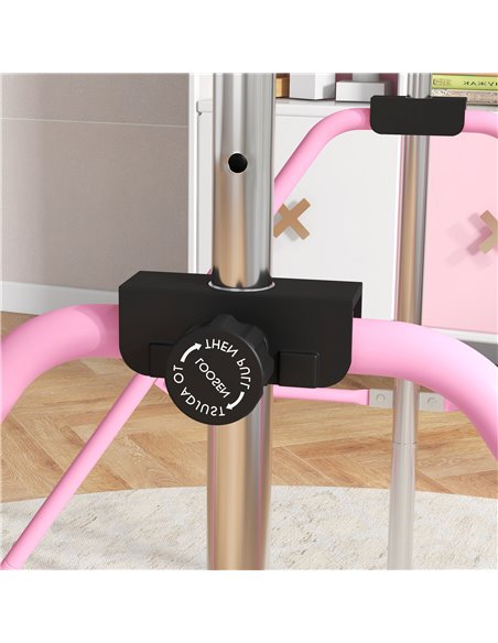 HOMCOM Adjustable Height, Foldable Kids Gymnastics Bar w/ Non-Slip Mats, for 3+ Years, Pink 340-016V00PK - pic 94014 | FastDaddyshop