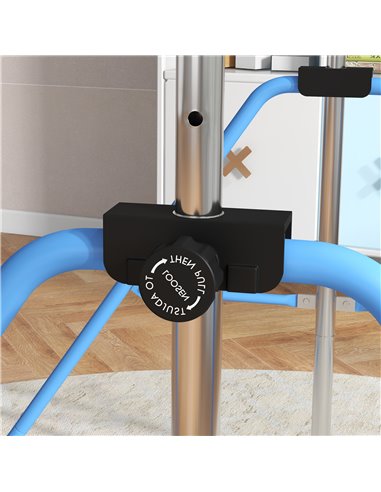 HOMCOM Adjustable Height, Foldable Kids Gymnastics Bar w/ Non-Slip Mats, for 3+ Years, Blue 340-016V00BU