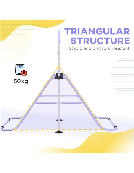 HOMCOM Adjustable Height, Foldable Kids Gymnastics Bar w/ Non-Slip Mats, for 3+ Years, Purple 340-016V00VT - pic 94040 | FastDaddyshop