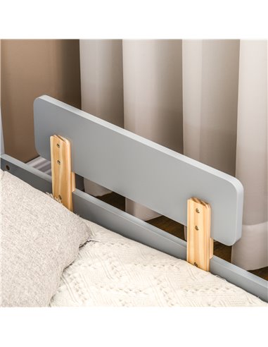 ZONEKIZ Kids Toddler Bed with Star & Moon Patterns, Safety Side Rails Slats, Kids Bedroom Furniture for 3-6 Years Old, Grey, 143