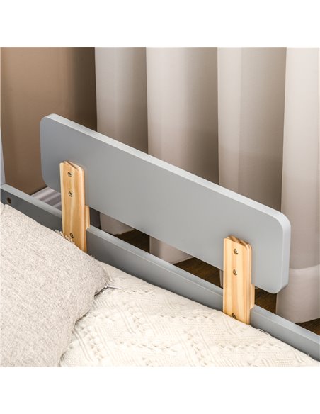 ZONEKIZ Kids Toddler Bed with Star & Moon Patterns, Safety Side Rails Slats, Kids Bedroom Furniture for 3-6 Years Old, Grey, 143 - pic 94049 | FastDaddyshop