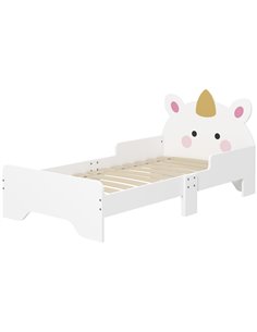 ZONEKIZ Unicorn Toddler Bed, Children's Bedroom Furniture, for Ages 3-6, 143 x 74 x 67 cm, White 313-011V00WT