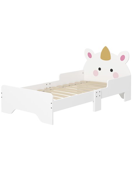 ZONEKIZ Unicorn Toddler Bed, Children's Bedroom Furniture, for Ages 3-6, 143 x 74 x 67 cm, White 313-011V00WT - pic 94061 | FastDaddyshop