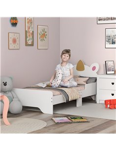 ZONEKIZ Unicorn Toddler Bed, Children's Bedroom Furniture, for Ages 3-6, 143 x 74 x 67 cm, White 313-011V00WT 2