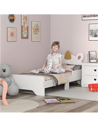 ZONEKIZ Unicorn Toddler Bed, Children's Bedroom Furniture, for Ages 3-6, 143 x 74 x 67 cm, White 313-011V00WT