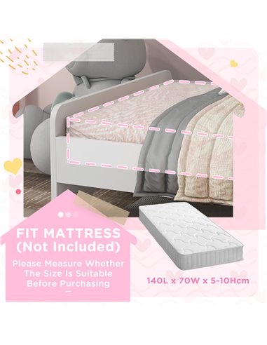 ZONEKIZ Unicorn Toddler Bed, Children's Bedroom Furniture, for Ages 3-6, 143 x 74 x 67 cm, White 313-011V00WT