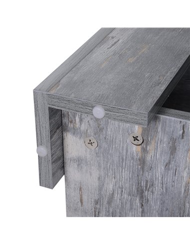 HOMCOM 2 Tier Wood Coffee Table Side Table Bottom Storage Shelf  Simple Modern Living Room Grey Wood Grain