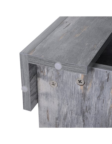 HOMCOM 2 Tier Wood Coffee Table Side Table Bottom Storage Shelf  Simple Modern Living Room Grey Wood Grain - pic 9408 | FastDaddyshop