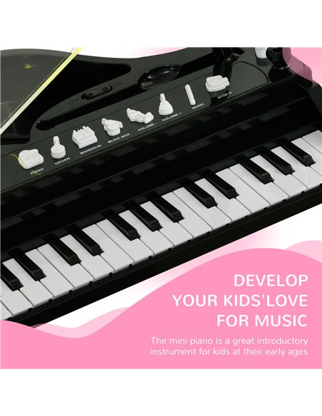 AIYAPLAY Children's 32-Key Piano Keyboard, with Stool, Lights, Microphone, Sounds, for Aspiring Musicians, Black 390-023V00BK - pic 94102 | FastDaddyshop