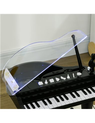 AIYAPLAY Children's 32-Key Piano Keyboard, with Stool, Lights, Microphone, Sounds, for Aspiring Musicians, Black 390-023V00BK