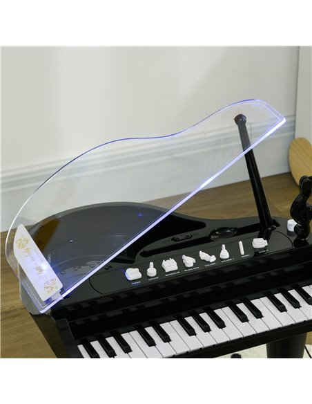 AIYAPLAY Children's 32-Key Piano Keyboard, with Stool, Lights, Microphone, Sounds, for Aspiring Musicians, Black 390-023V00BK - pic 94105 | FastDaddyshop