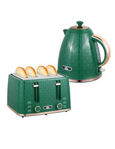 HOMCOM Kettle and Toaster Set, 1.7L 3000W Fast Boil Jug Kettle with Auto Shut Off, 4 Slice Toaster with 7 Level Browning Control