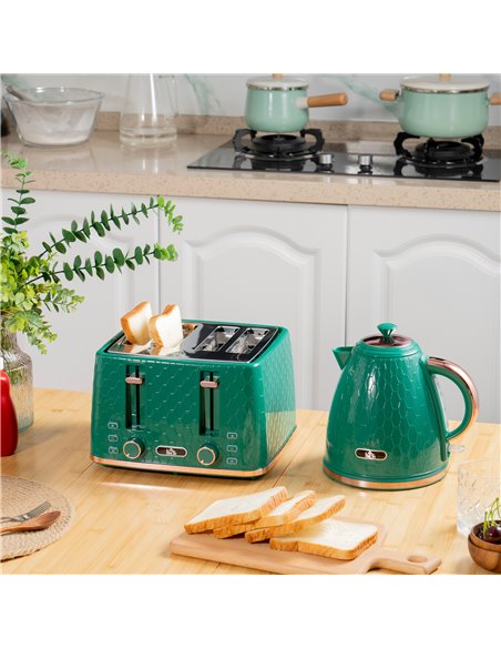 HOMCOM Kettle and Toaster Set, 1.7L 3000W Fast Boil Jug Kettle with Auto Shut Off, 4 Slice Toaster with 7 Level Browning Control - pic 94152 | FastDaddyshop