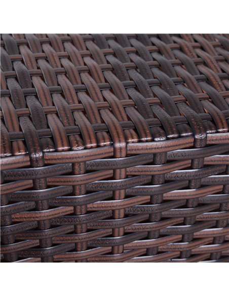 Outsunny Outdoor Patio Rattan Wicker Coffee Table Bistro Side Table w/ Umbrella Hole and Storage Space, Brown - pic 9416 | FastDaddyshop