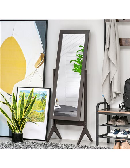 HOMCOM Dressing Mirror, Freestanding Bedroom Tall Mirror Adjustable Angle, 148x47cm, Brown 831-268CF - pic 94161 | FastDaddyshop
