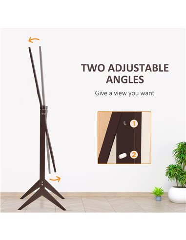 HOMCOM Dressing Mirror, Freestanding Bedroom Tall Mirror Adjustable Angle, 148x47cm, Brown 831-268CF