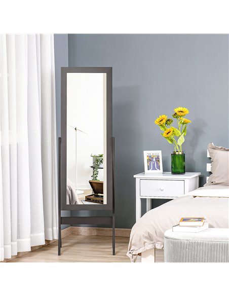 HOMCOM Dressing Mirror, Freestanding Bedroom Tall Mirror Adjustable Angle, 148x47cm, Brown 831-268CF - pic 94166 | FastDaddyshop