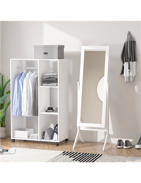 HOMCOM Tall Freestanding Dressing Mirror, Bedroom Full-Length Mirror with Adjustable Angle, 148x47cm, White 831-268WT - pic 94173 | FastDaddyshop