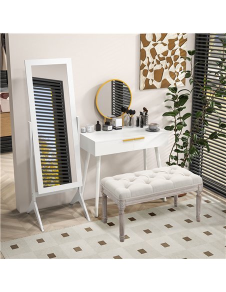 HOMCOM Tall Freestanding Dressing Mirror, Bedroom Full-Length Mirror with Adjustable Angle, 148x47cm, White 831-268WT - pic 94177 | FastDaddyshop